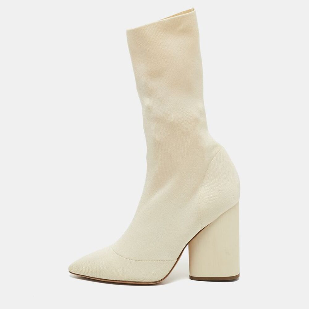 Yeezy Beige Knit Fabric Season 4 Sock Boots Size 37